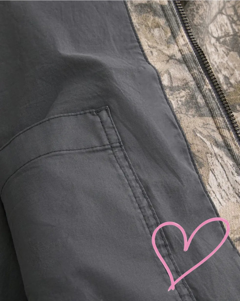 Viral Oversized Camo Zip Up