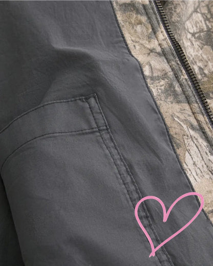 Viral Oversized Camo Zip Up